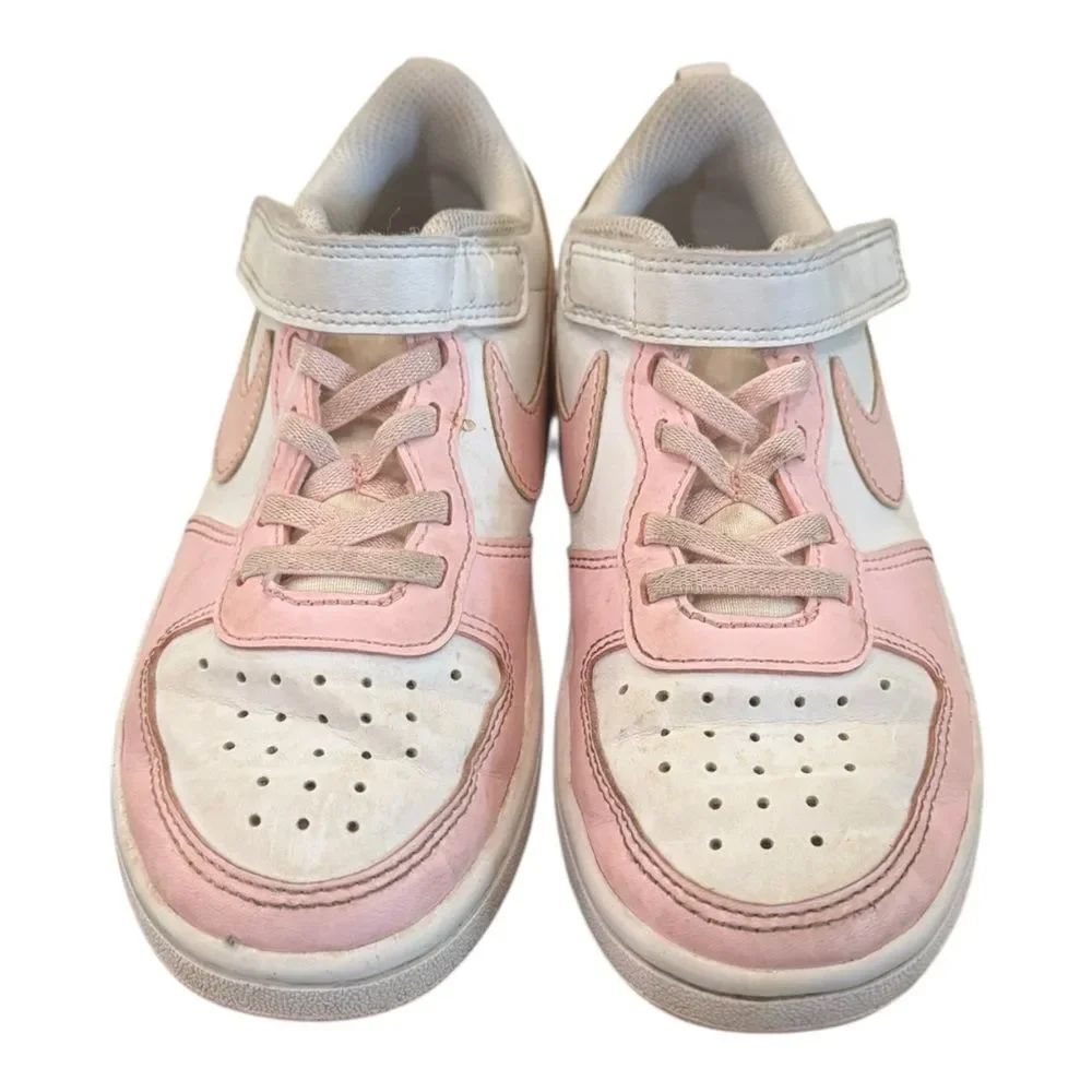 Nike Kids Preschool Court Borough Low Recraft Pink White Shoes Sneakers 13C